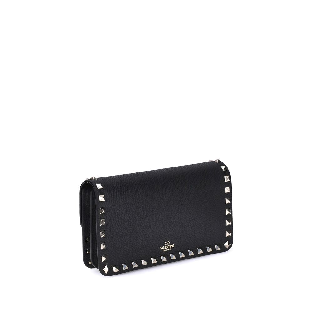 Portefeuille Valentino Garavani en Cuir de Veau Noir Bos Taurus