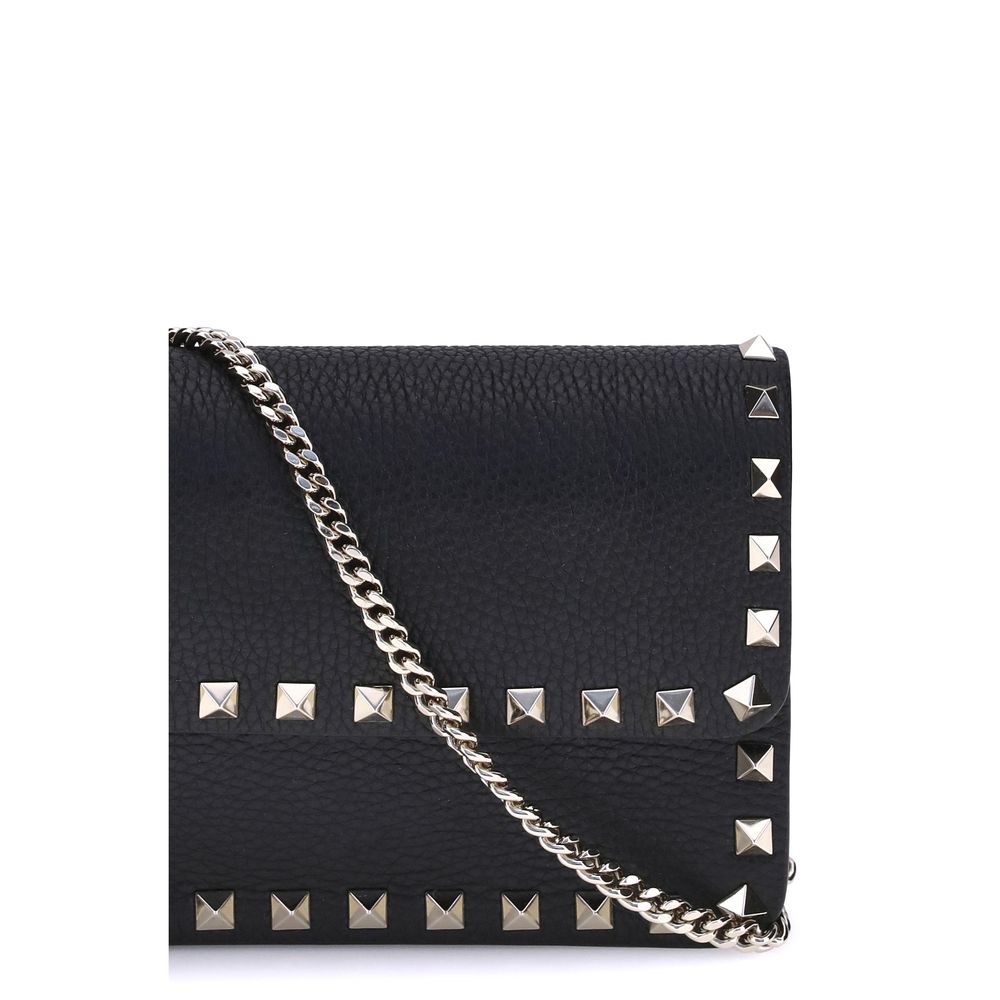 Portefeuille Valentino Garavani en Cuir de Veau Noir Bos Taurus