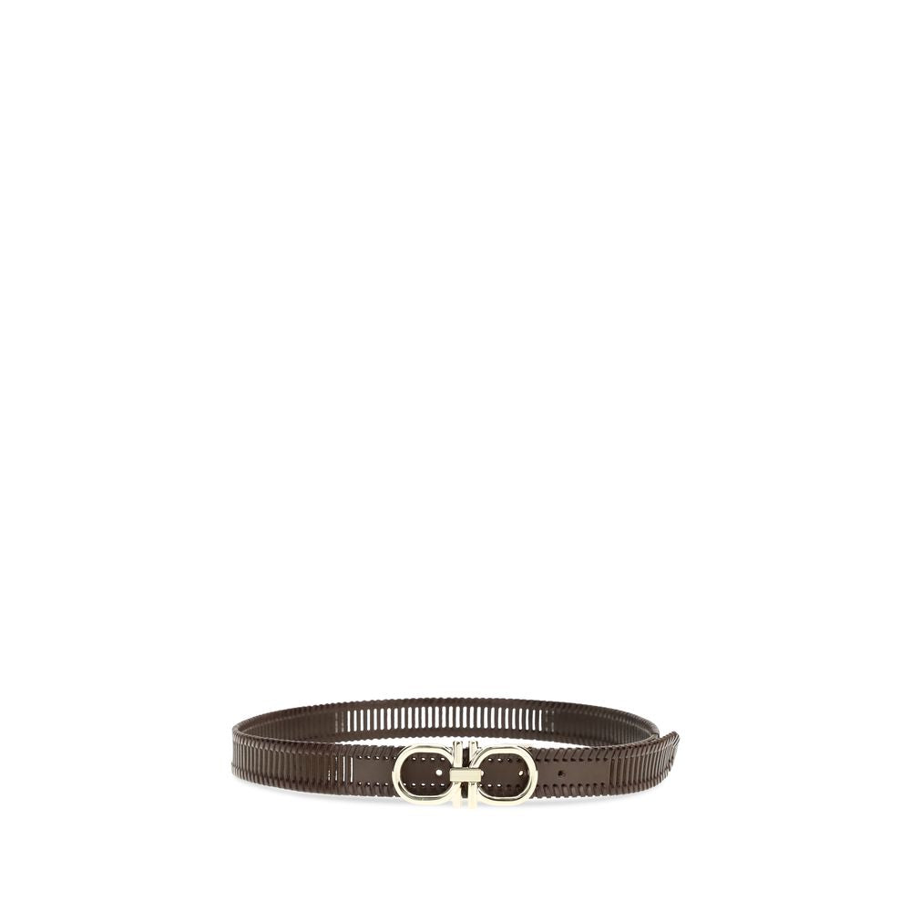 Ceinture classique en cuir de veau marron Ferragamo Bos Taurus