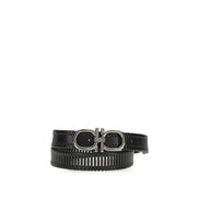 Ceinture Ferragamo en cuir de veau noir Bos Taurus, taille standard