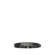 Ceinture Ferragamo en cuir de veau noir Bos Taurus, taille standard