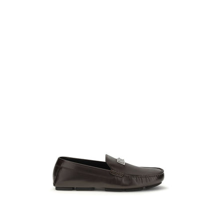 Mocassini Slip-On Dolce & Gabbana In Pelle Di Vitello Marrone