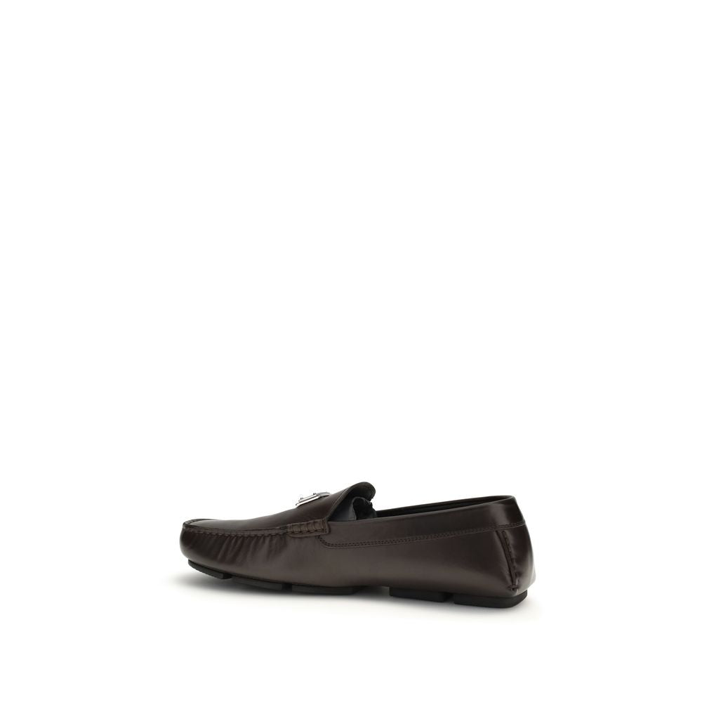 Mocassini Slip-On Dolce & Gabbana In Pelle Di Vitello Marrone