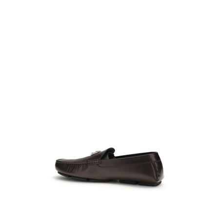 Mocassini Slip-On Dolce & Gabbana In Pelle Di Vitello Marrone