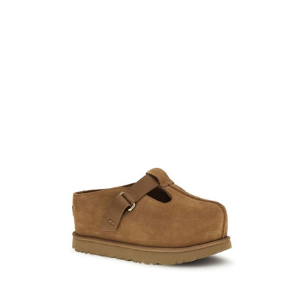Mules UGG in pelle di vitello marrone Bos Taurus