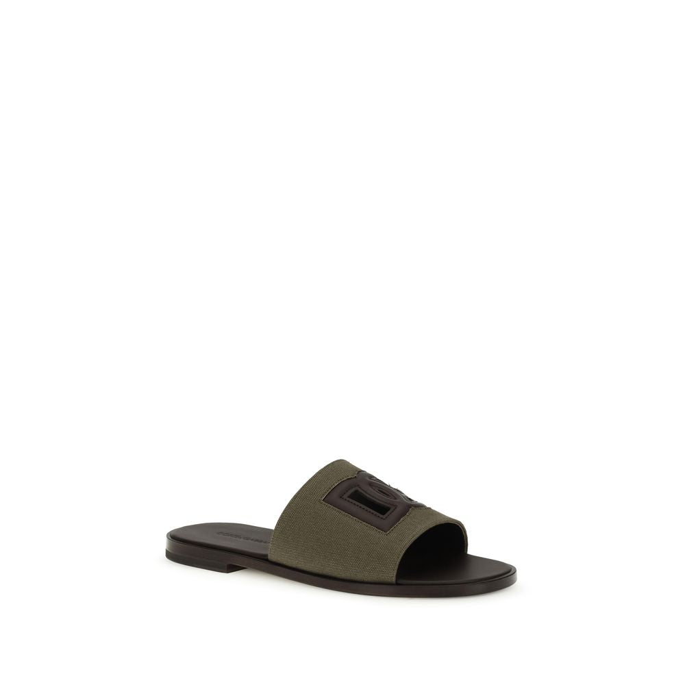 Sandales bicolores en coton Dolce & Gabbana