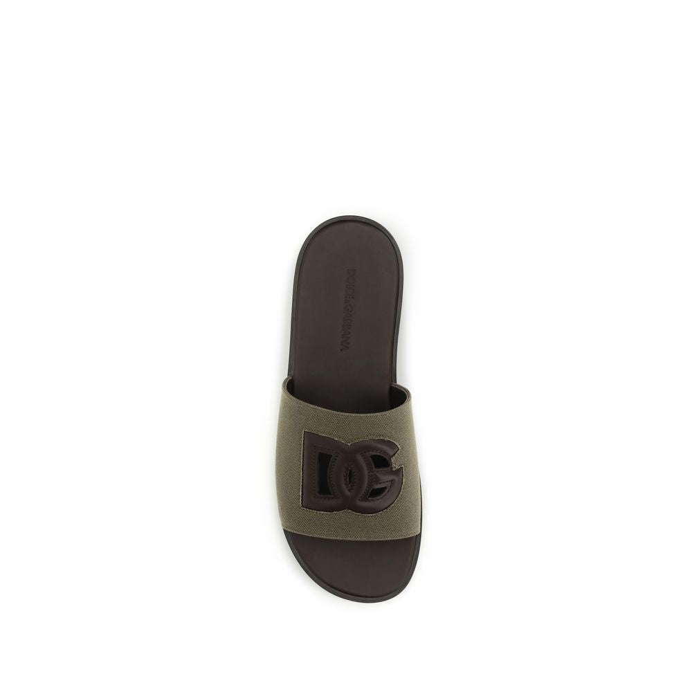 Sandales bicolores en coton Dolce & Gabbana