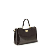 Borsa a Spalla Dolce & Gabbana in Pelle di Vitello Marrone Bos Taurus