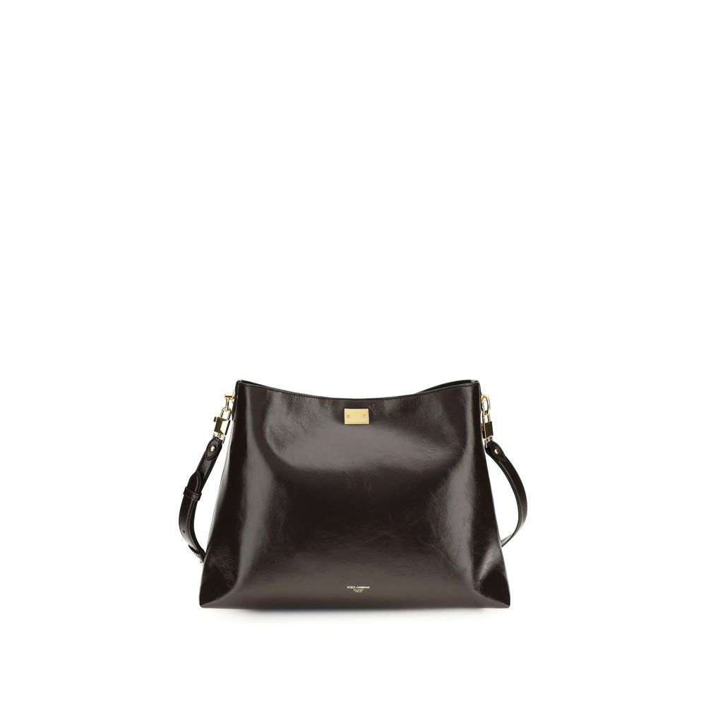 Sac à bandoulière Dolce & Gabbana en cuir de veau marron Bos Taurus
