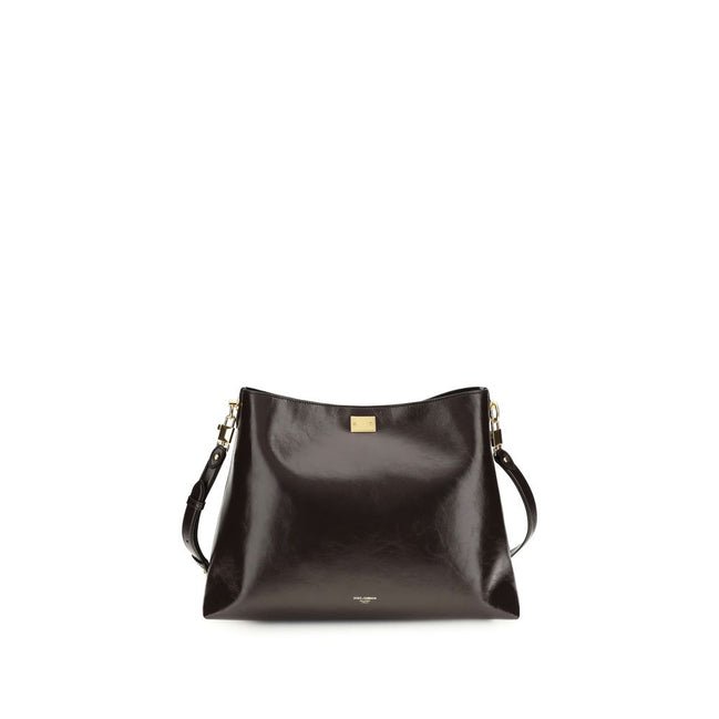 Sac à bandoulière Dolce & Gabbana en cuir de veau marron Bos Taurus
