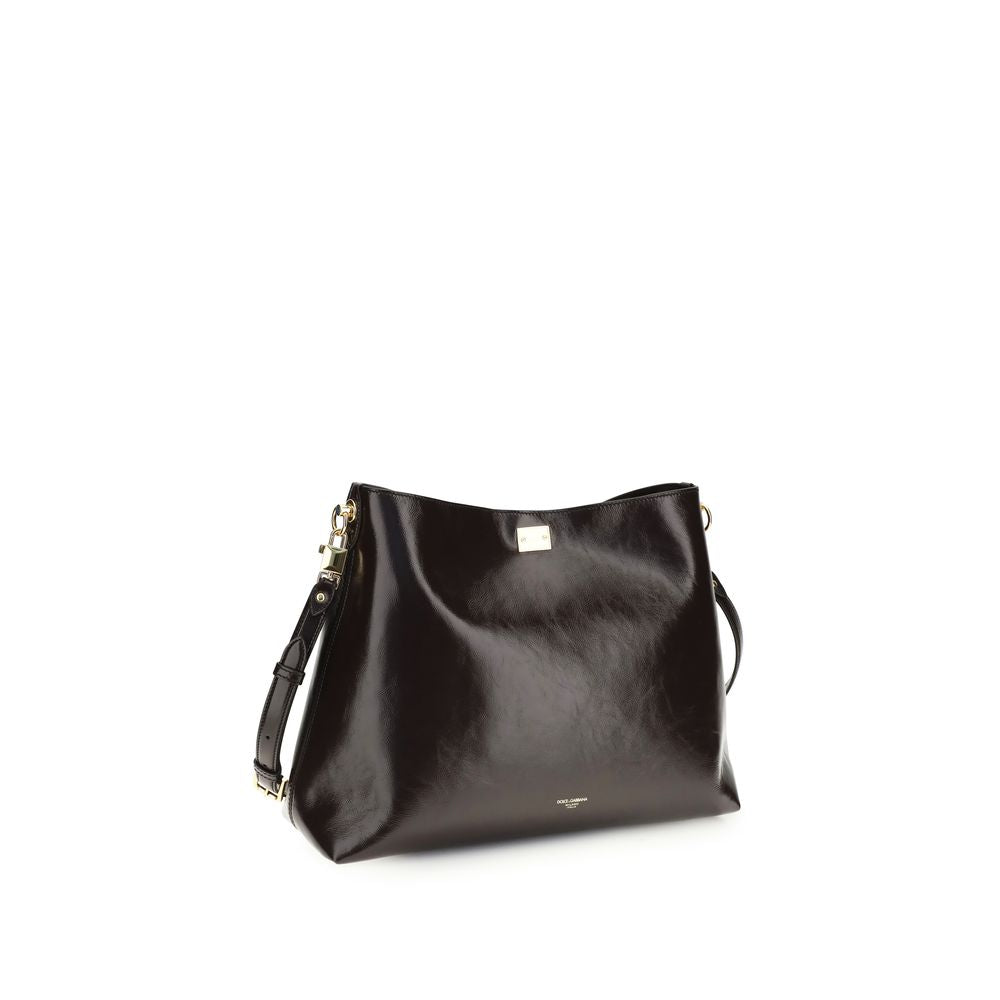Sac à bandoulière Dolce & Gabbana en cuir de veau marron Bos Taurus