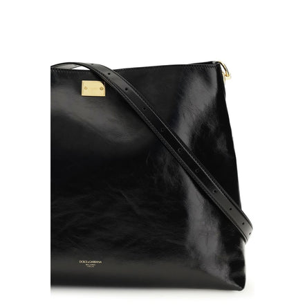Sac à bandoulière Dolce & Gabbana en cuir de veau noir Bos Taurus