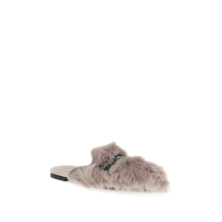 Mules Dolce & Gabbana grigie in pelle d'agnello Ovis Aries Aries