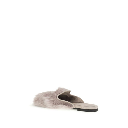 Mules Dolce & Gabbana grigie in pelle d'agnello Ovis Aries Aries