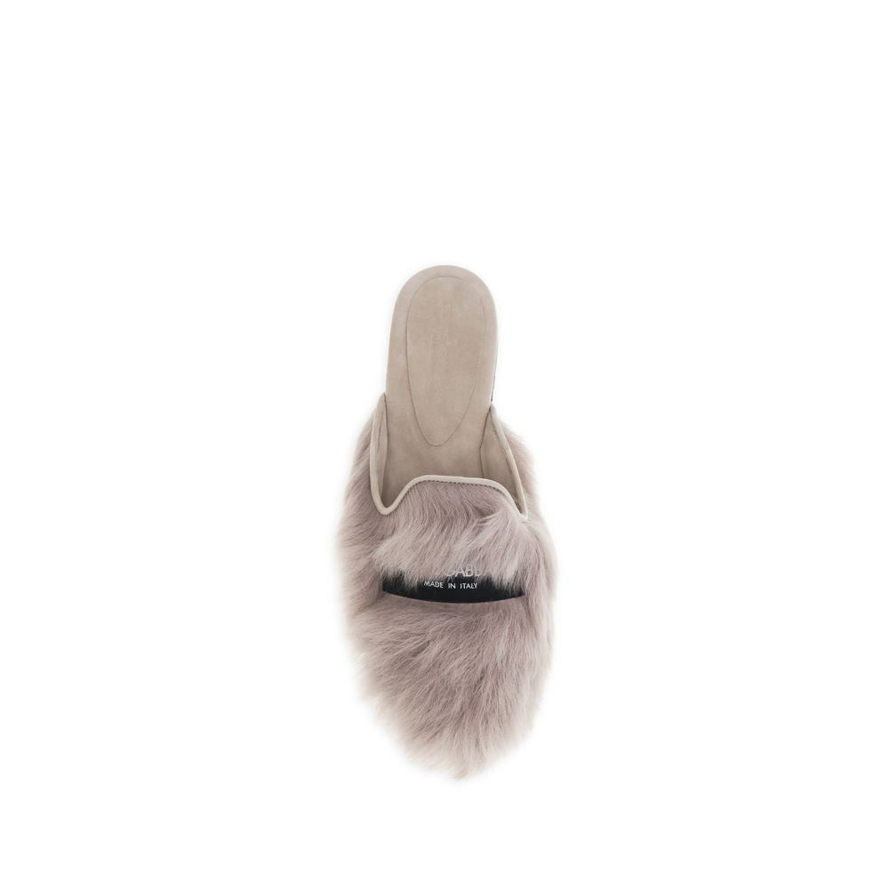 Mules Dolce & Gabbana grigie in pelle d'agnello Ovis Aries Aries