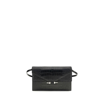 Tom Ford Black Leather Shoulder Bag