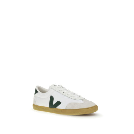 Veja White Calf Leather Low Top Sneakers