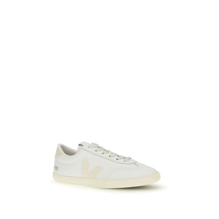 Veja White Calf Leather Low Top Sneakers - Volley Signature