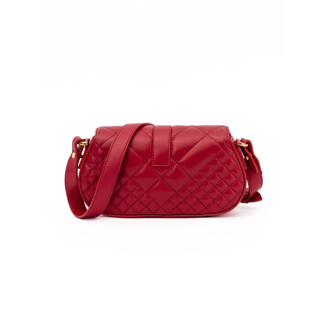 Borsa a tracolla in pelle trapuntata rossa Versace