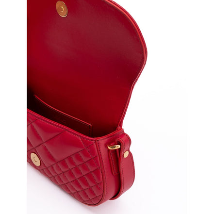 Borsa a tracolla in pelle trapuntata rossa Versace