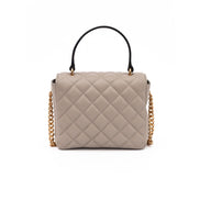 Versace Taupe Quilted Leather Handbag