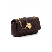 Borsa a tracolla Versace in pelle trapuntata marrone