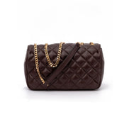 Borsa a tracolla Versace in pelle trapuntata marrone