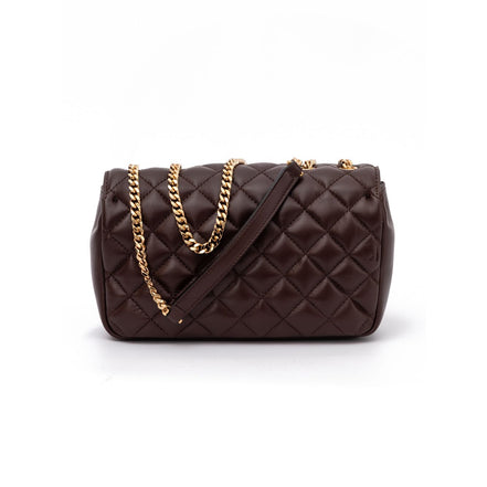 Borsa a tracolla Versace in pelle trapuntata marrone
