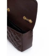 Borsa a tracolla Versace in pelle trapuntata marrone