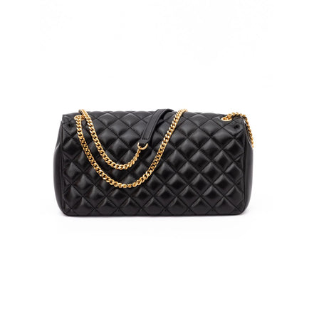 Borsa Versace con tracolla in pelle trapuntata nera