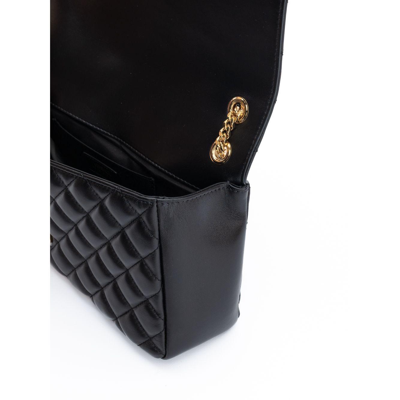 Borsa Versace con tracolla in pelle trapuntata nera