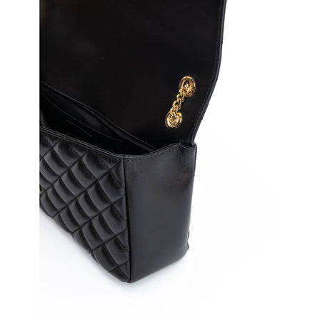 Borsa Versace con tracolla in pelle trapuntata nera