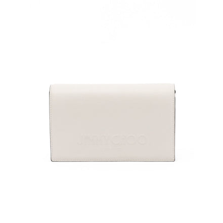 Jimmy Choo White Avenue Leather Shoulder Strap Bag