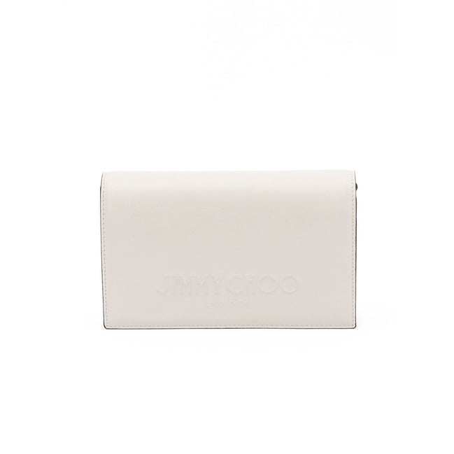 Jimmy Choo White Avenue Leather Shoulder Strap Bag