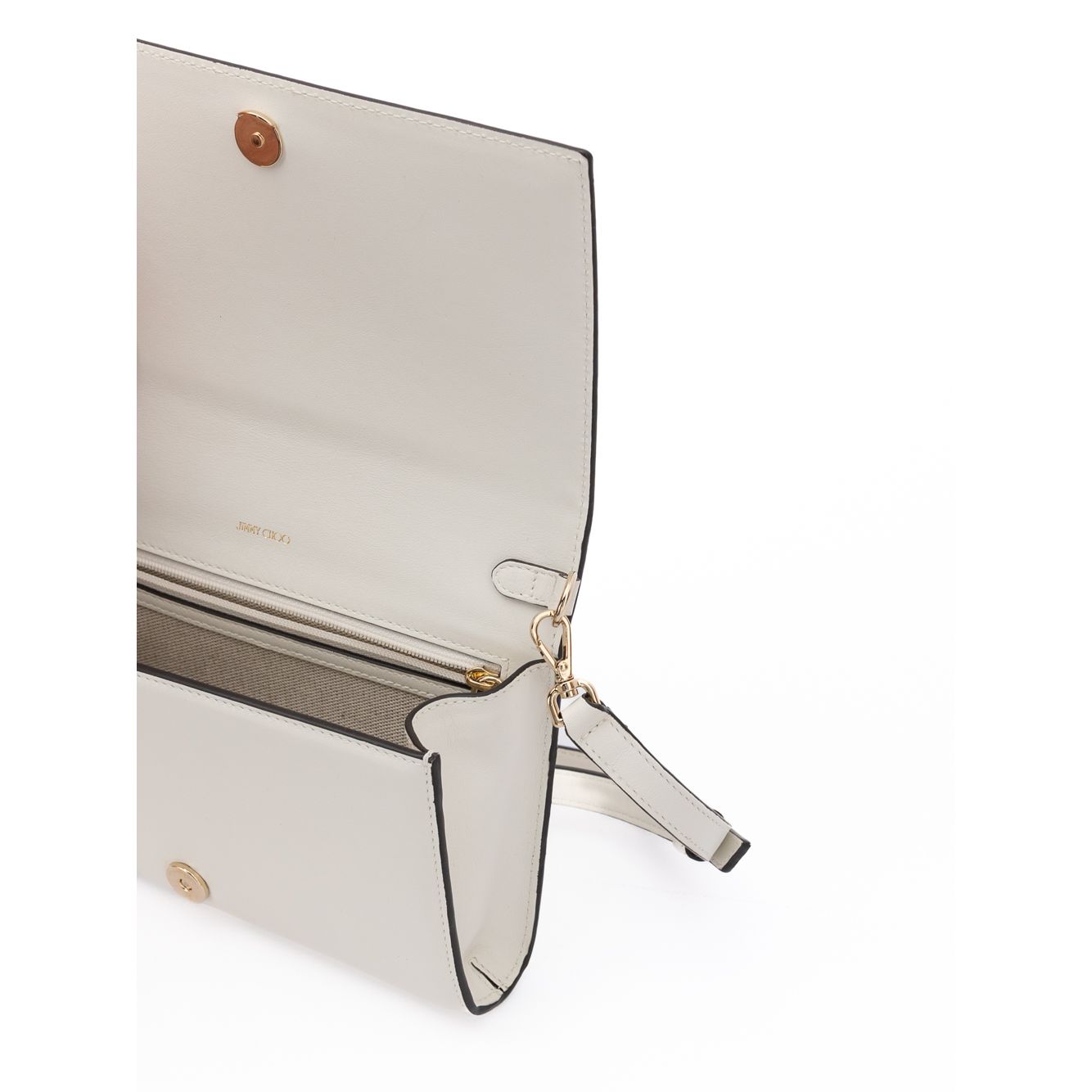 Jimmy Choo White Avenue Leather Shoulder Strap Bag