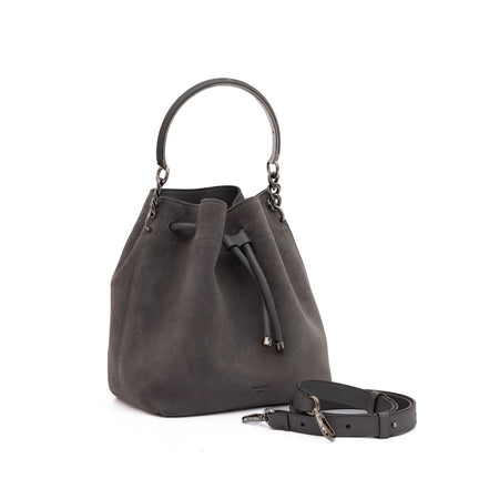 Jimmy Choo Secchiello Bon Bon in camoscio grigio scuro
