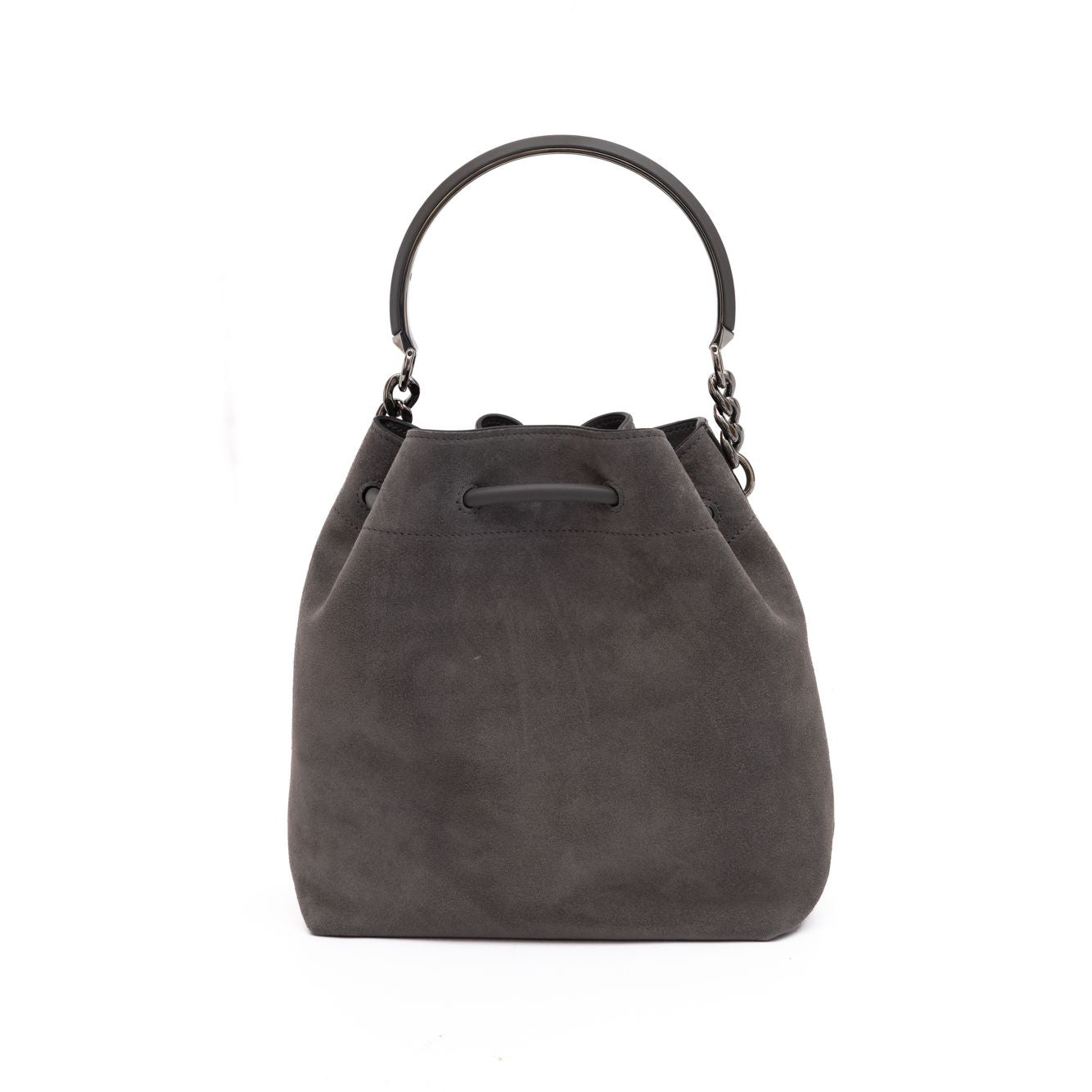 Jimmy Choo Secchiello Bon Bon in camoscio grigio scuro