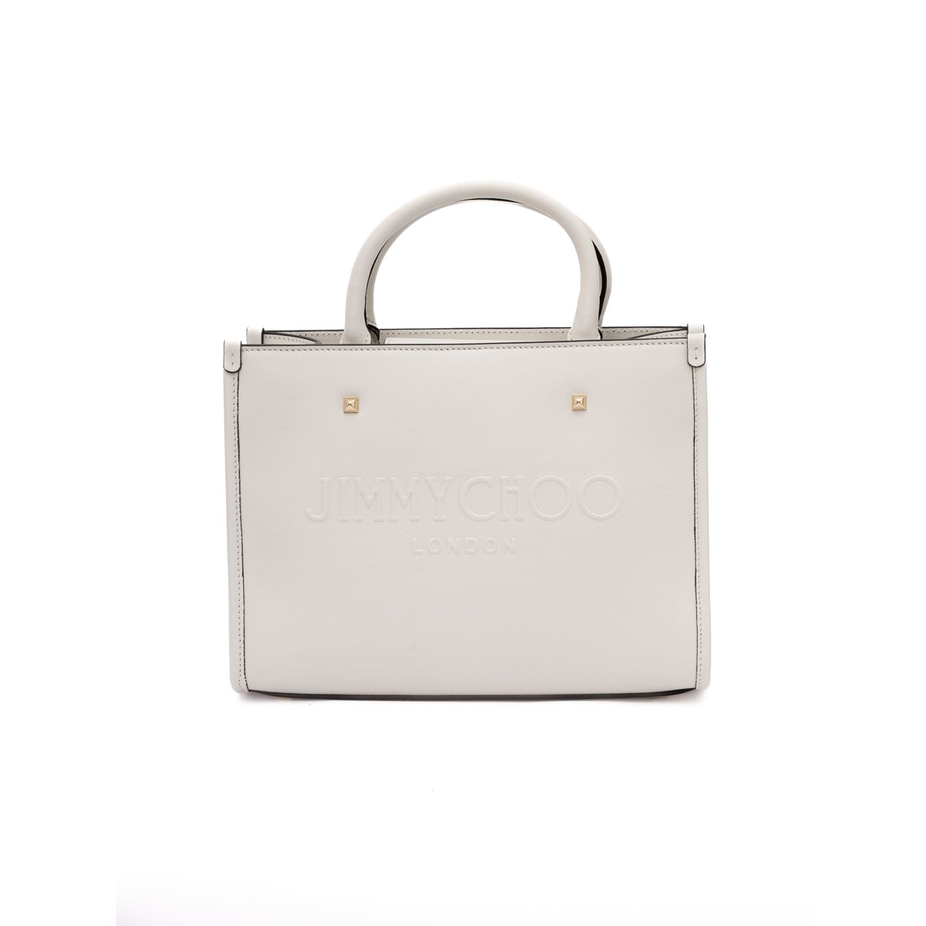 Borsa a mano in pelle Jimmy Choo White Avenue S Tote
