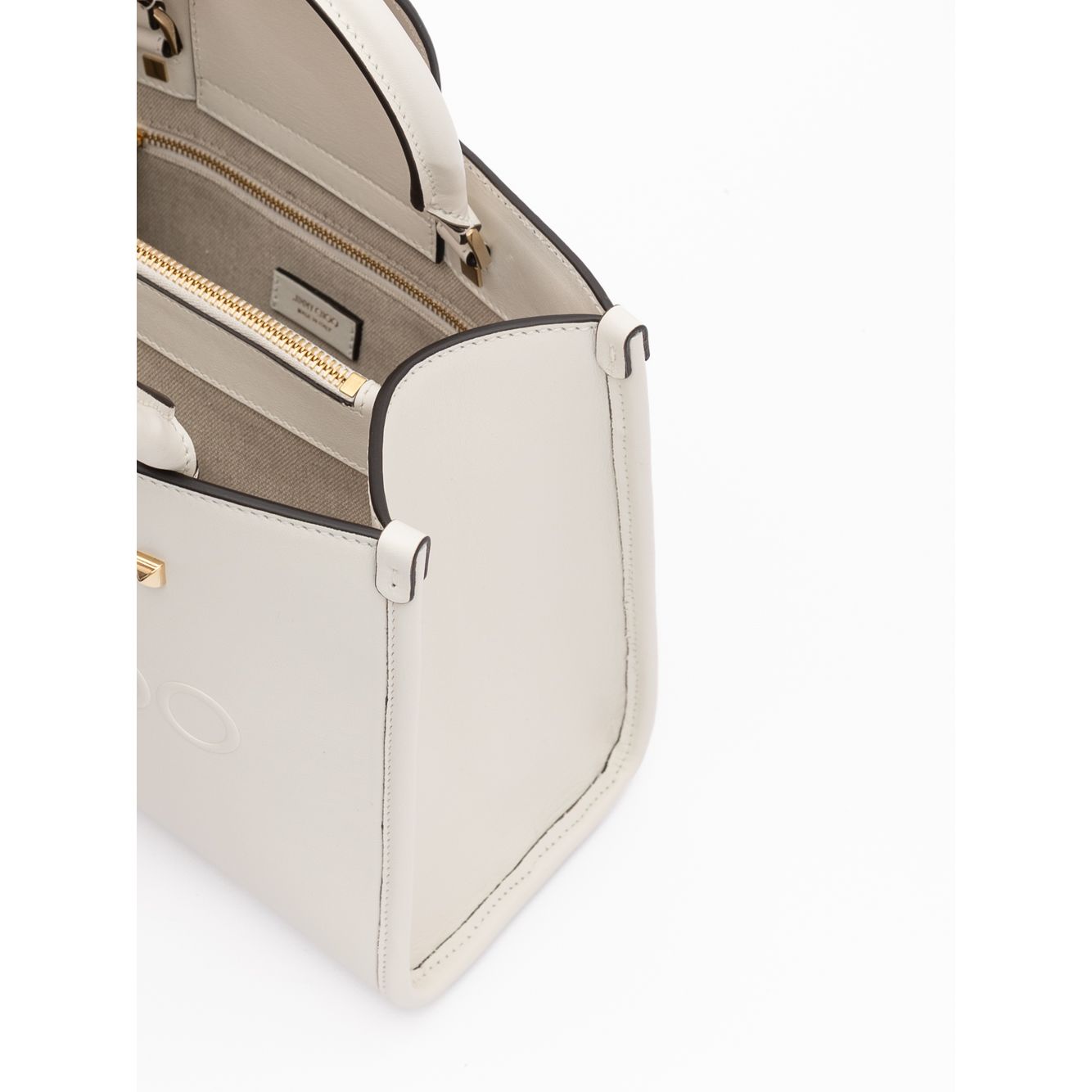 Borsa a mano in pelle Jimmy Choo White Avenue S Tote
