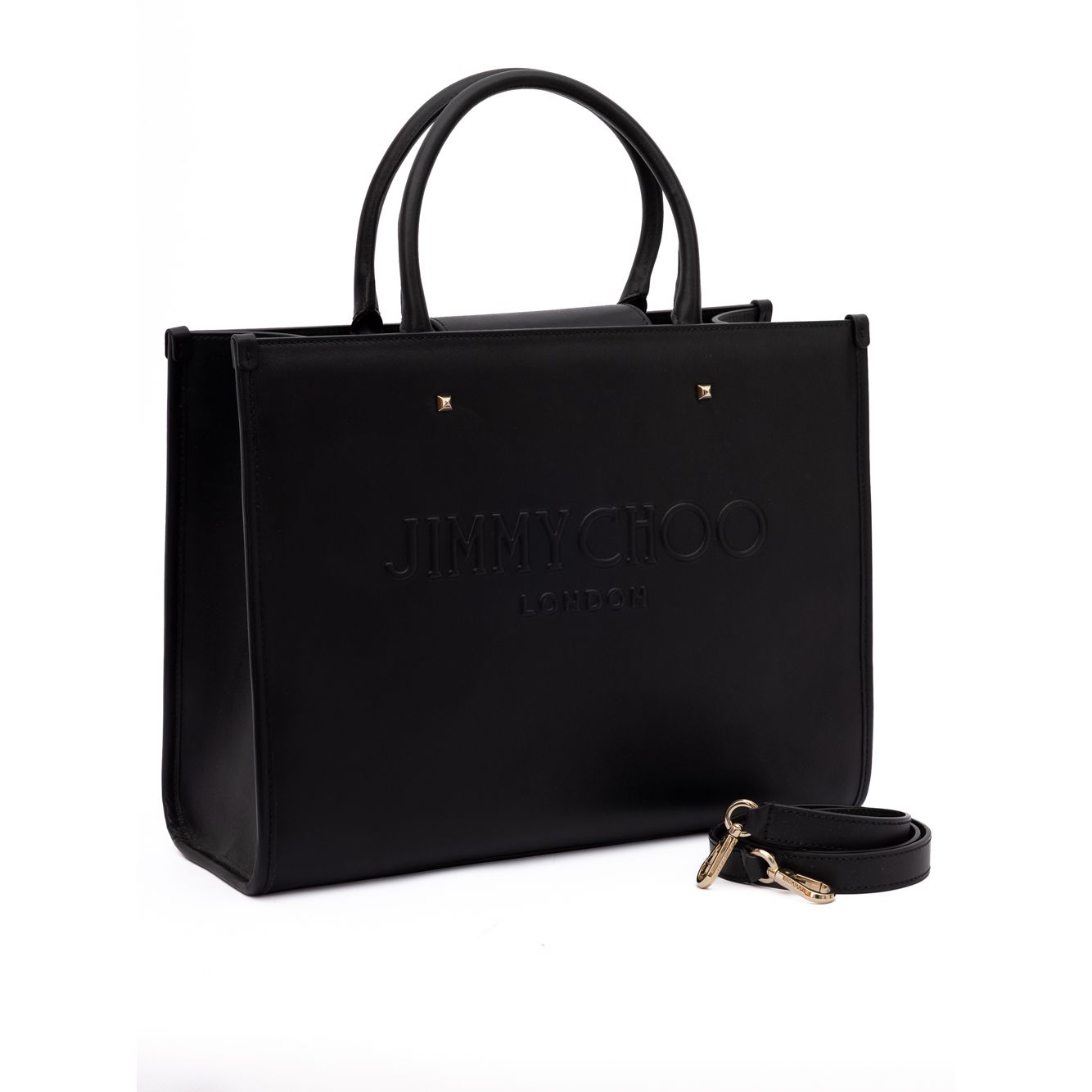 Jimmy Choo Black Avenue S Tote Leather Handbag