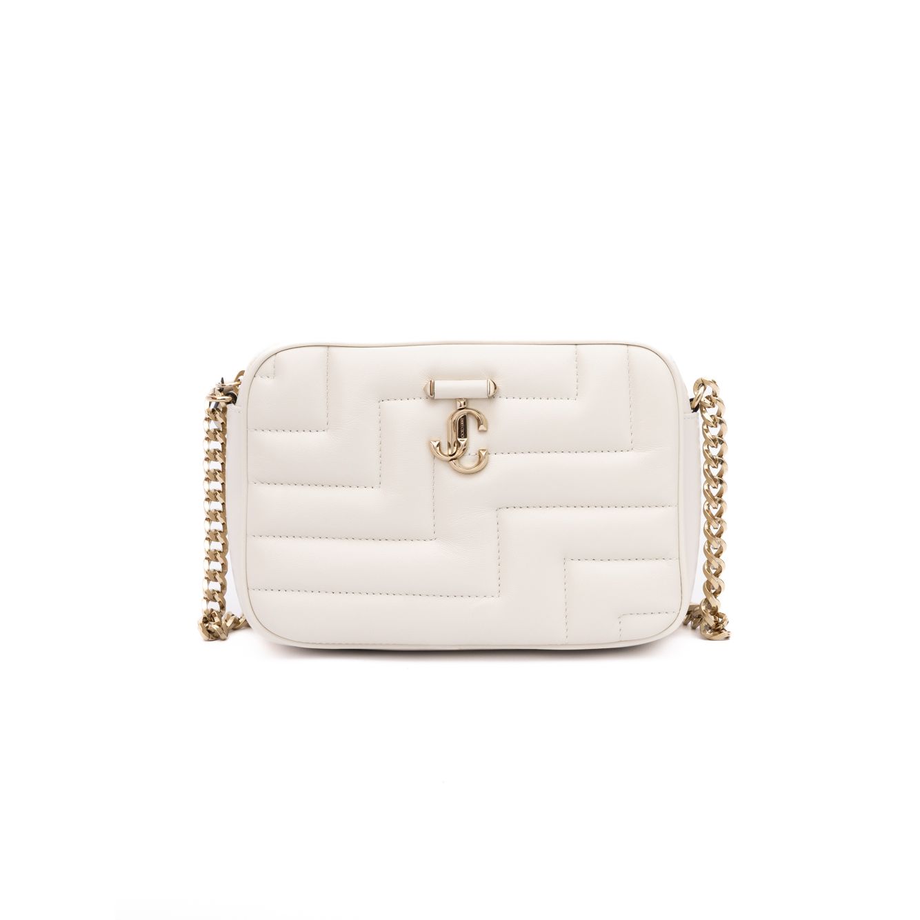 Sac bandoulière Jimmy Choo Avenue Camera en cuir blanc