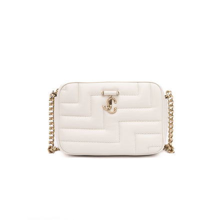 Sac bandoulière Jimmy Choo Avenue Camera en cuir blanc