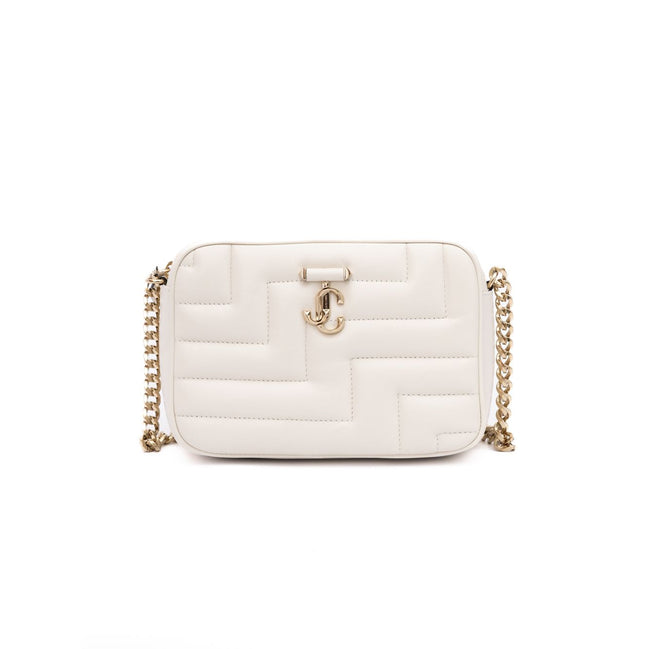 Sac bandoulière Jimmy Choo Avenue Camera en cuir blanc
