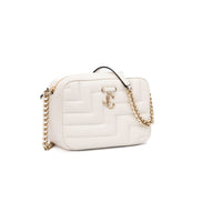 Sac bandoulière Jimmy Choo Avenue Camera en cuir blanc