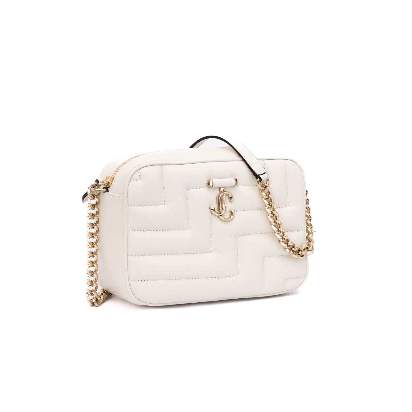 Sac bandoulière Jimmy Choo Avenue Camera en cuir blanc