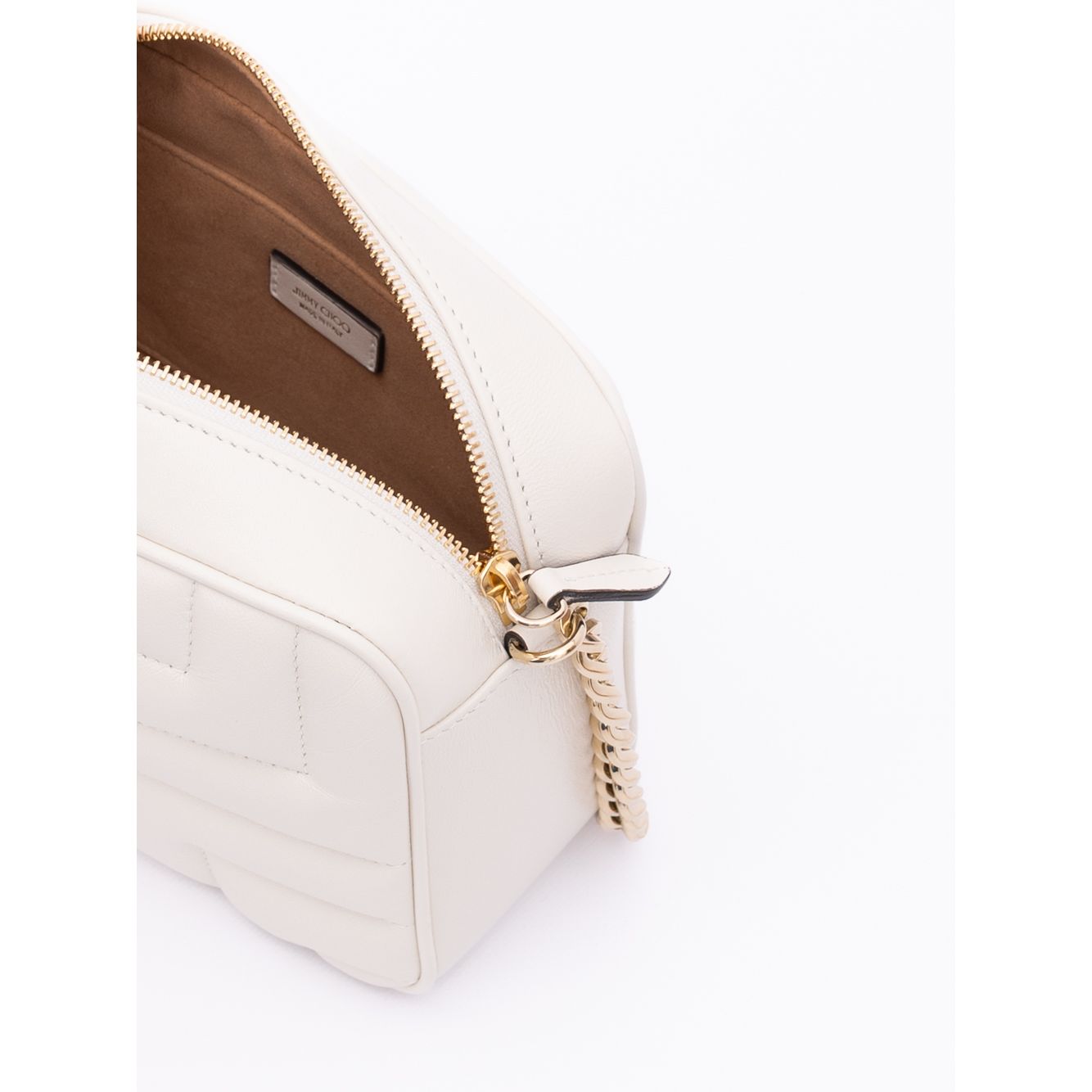 Sac bandoulière Jimmy Choo Avenue Camera en cuir blanc