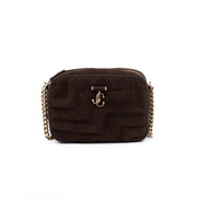 Jimmy Choo Brown Suede Avenue Camera Crossbody Bag