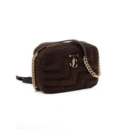 Jimmy Choo Brown Suede Avenue Camera Crossbody Bag