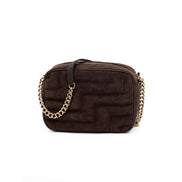 Jimmy Choo Brown Suede Avenue Camera Crossbody Bag