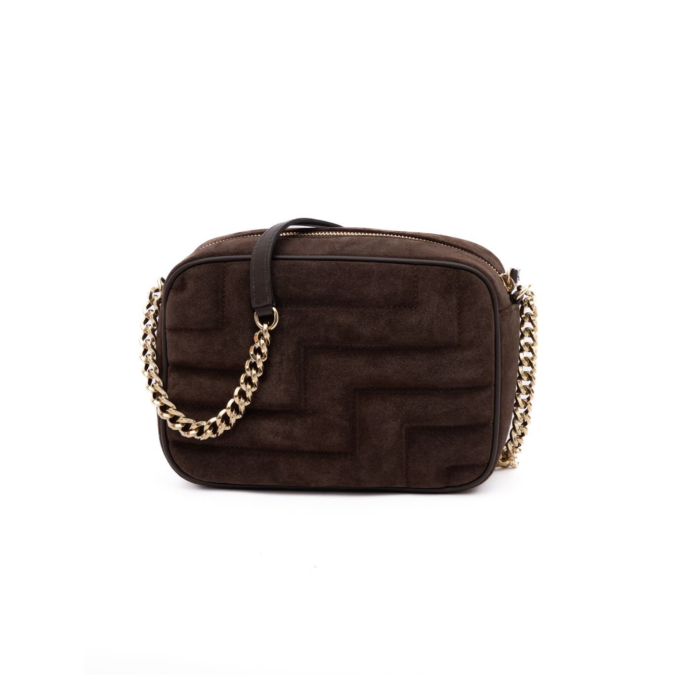 Jimmy Choo Brown Suede Avenue Camera Crossbody Bag